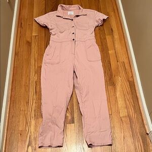 Celebrity Pink Button-Up Jumpsuit in Blush